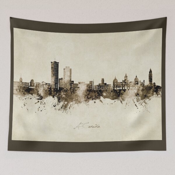 Artikelvorschau, A Coruña Spain Skyline entworfen und verkauft von ArtPrints.