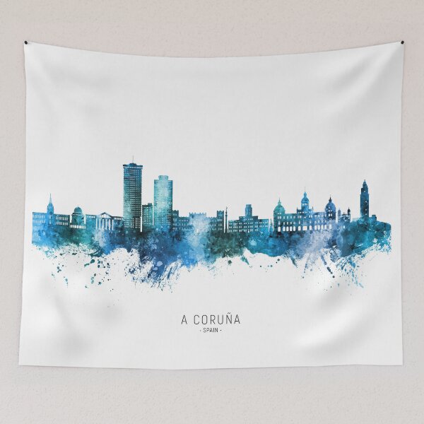 Artikelvorschau, A Coruña Spain Skyline entworfen und verkauft von ArtPrints.