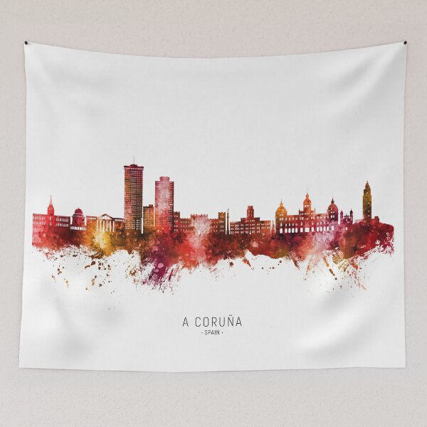 Artikelvorschau, A Coruña Spain Skyline entworfen und verkauft von ArtPrints.