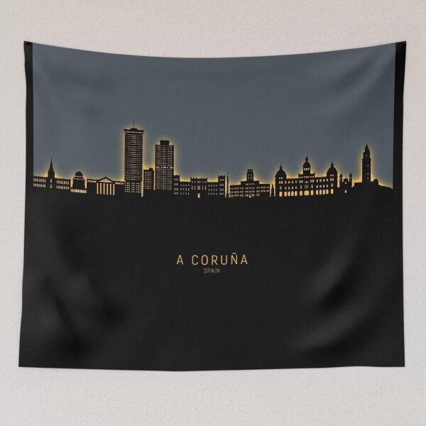 Artikelvorschau, A Coruña Spain Skyline entworfen und verkauft von ArtPrints.