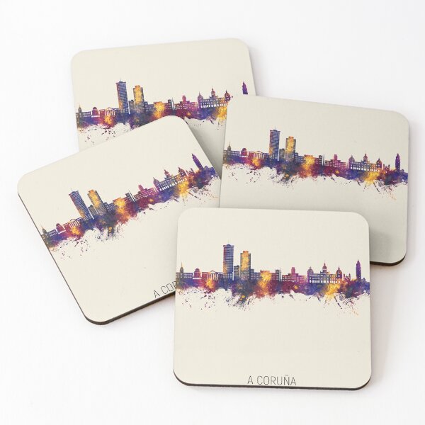 Item preview, A Coruña Spain Skyline designed and sold by ArtPrints.