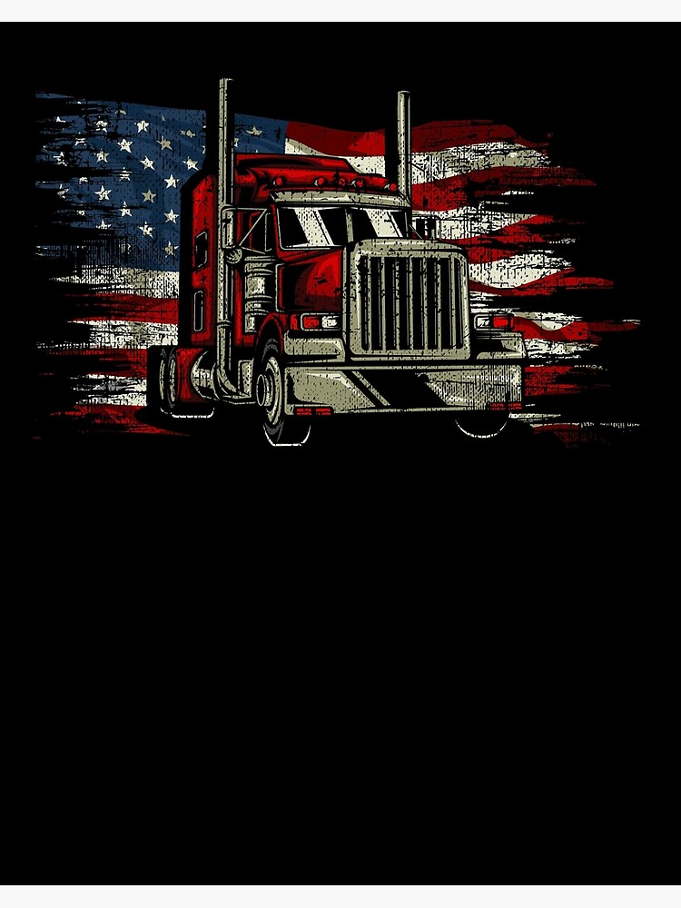 Now You Know What An AWESOME Trucker Looks Like American Flag Truck Driver  Gifts Vintage Trucker Design Sticker for Sale by DownHomeCrafts