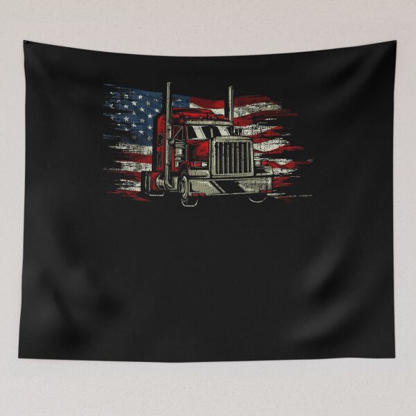 Item preview, Us trucking - US flag with truck designed and sold by allyciag11.