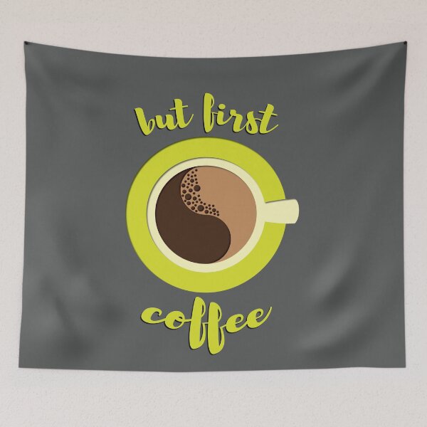 Item preview, But first coffee - acid green designed and sold by FunnyChameleon.
