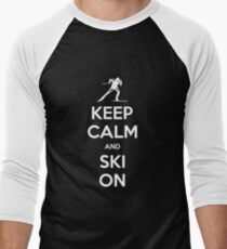 KEEP CALM AND SKI ON Men's Baseball ¾ T-Shirt