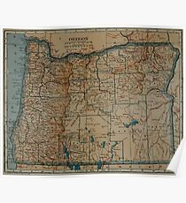 Vintage Map of Oregon (1921) Poster