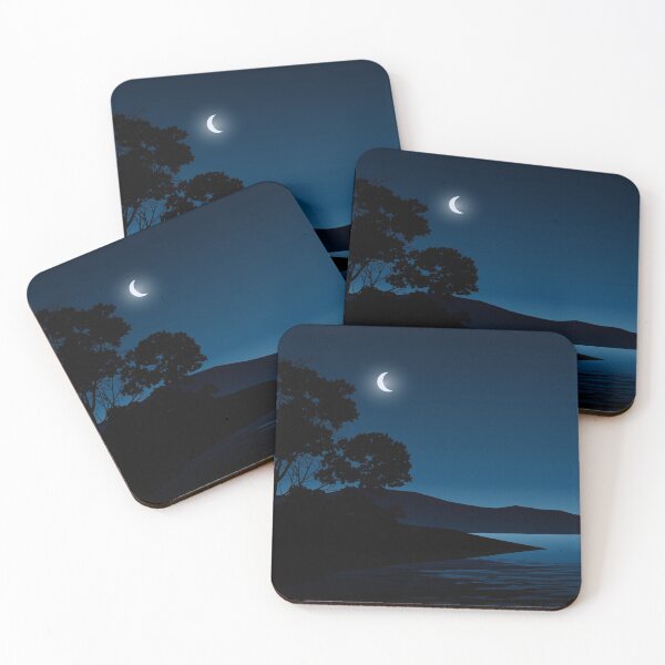 Item preview, Night Time lake With Tree And Moon Light designed and sold by JTS STORE.