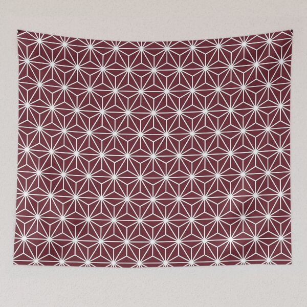 Item preview, Desert Rose Red White Asanoha - Japanese Traditional Pattern designed and sold by KinitaDesign.