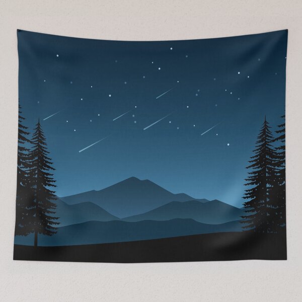 Item preview, Pine Tree Night Landscape With Mountain background designed and sold by JTS STORE.