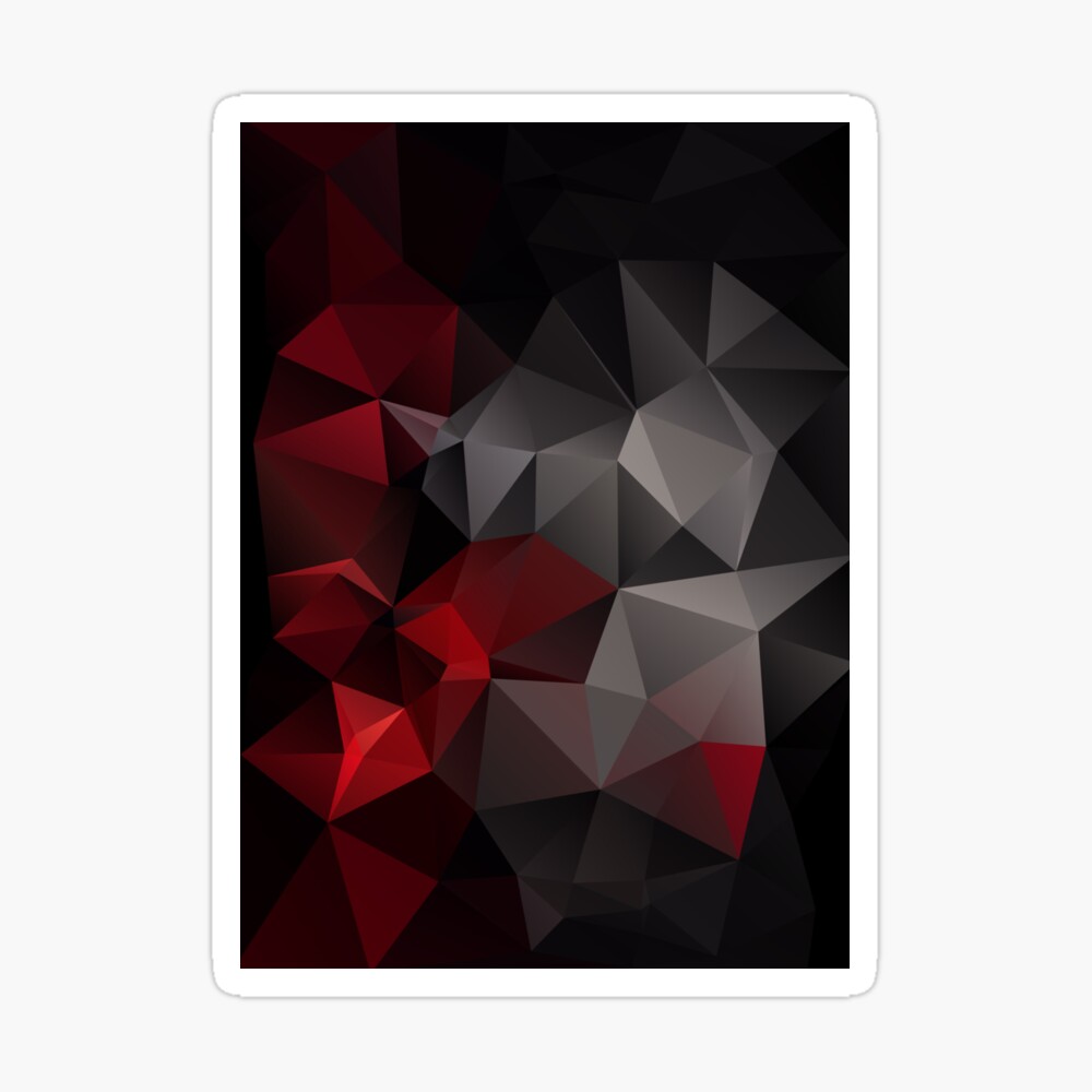 Abstract background of triangles polygon wallpaper in black red colors 2