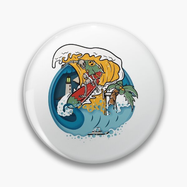 Item preview, Skull surfing on beer wave designed and sold by kazada.