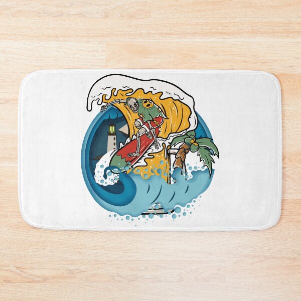 Item preview, Skull surfing on beer wave designed and sold by kazada.