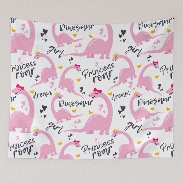 Item preview, Dinosaur Seamless Pattern, Pink designed and sold by graphic-genie.