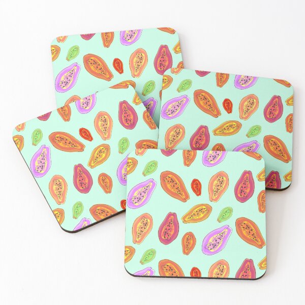 Item preview, Patrón de papaya colorido designed and sold by orangerinka.