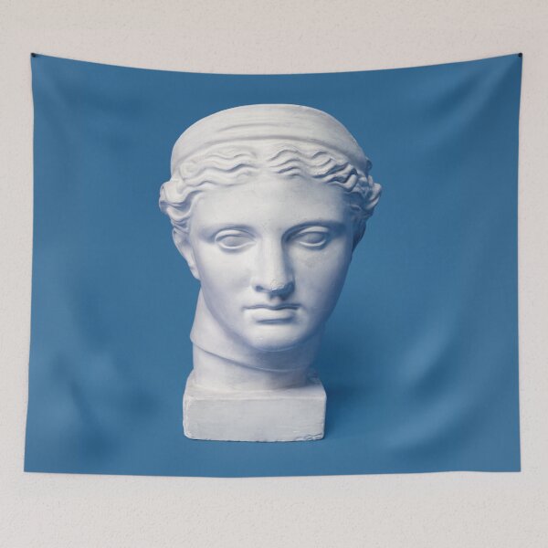 Item preview, Marble Head Young Woman Ancient Greek Goddess Bust Isolated Gypsum Copy Statue Diana Head designed and sold by Peekonet.