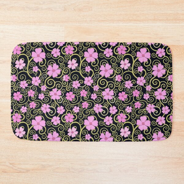 Item preview, Pink Sakura Spirals on Black designed and sold by QuirkyCraftz.