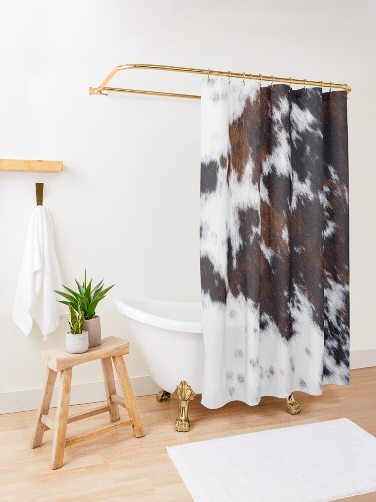 Alternate view of Wanderlust Cow Art Shower Curtain