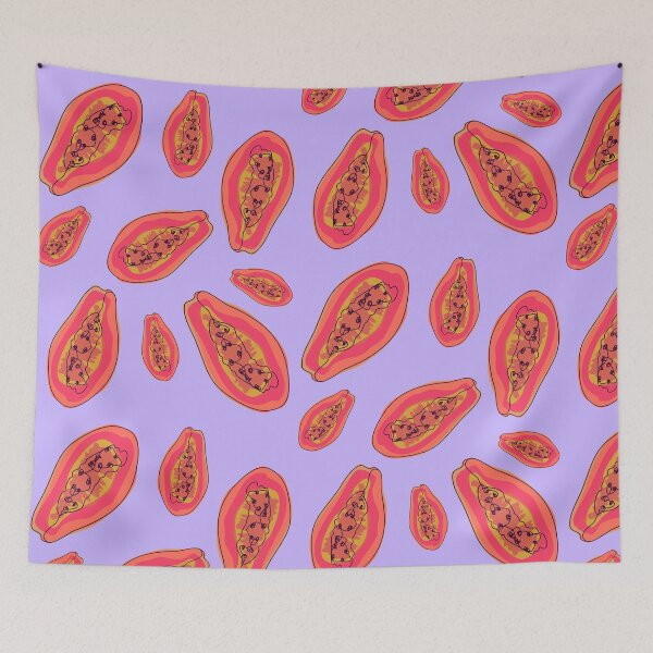 Item preview, Fiery orange papaya print III designed and sold by orangerinka.