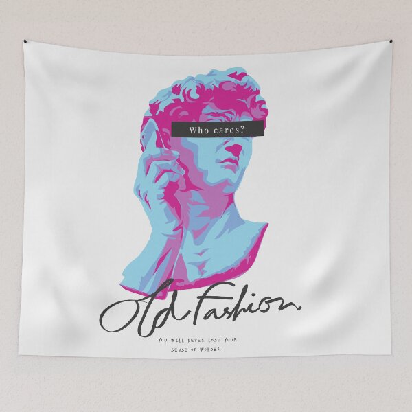 Artikelvorschau, Old Fashion Slogan mit antiker Statue mit Smartphone-Illustration entworfen und verkauft von Peekonet.