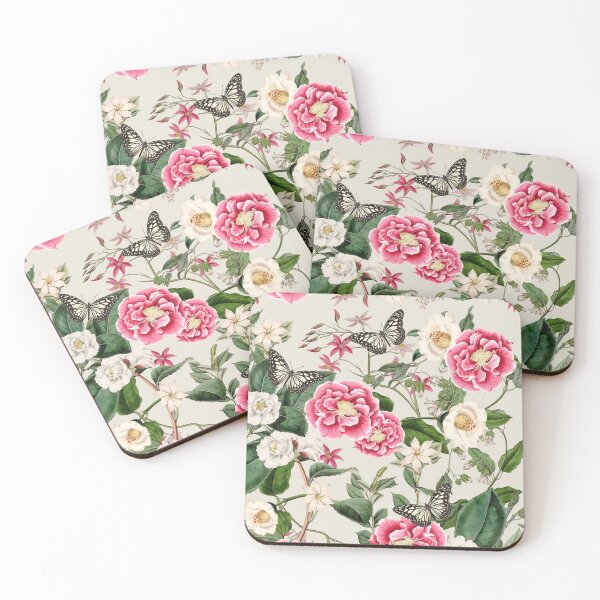 Item preview, Roses and Butterflies on Beige designed and sold by meggydesigns.