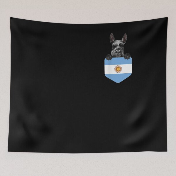 Item preview, Argentina Flag Giant Schnauzer Dog In Pocket  designed and sold by sheilase.