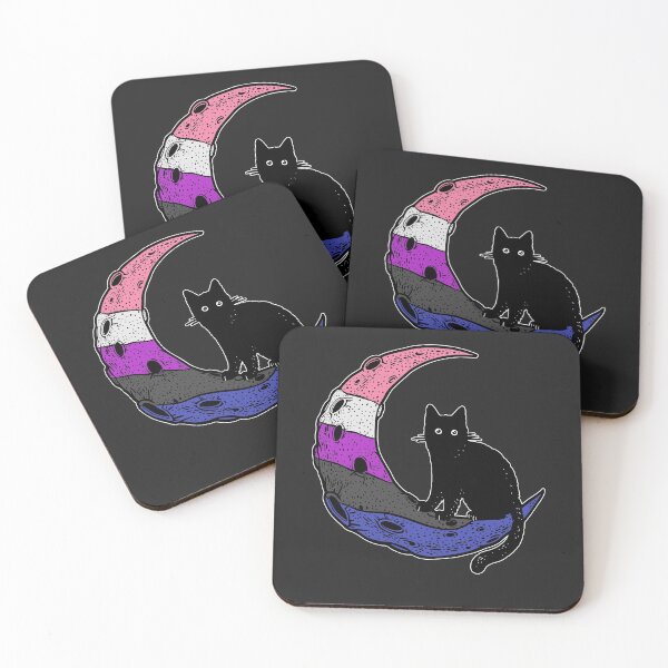 Item preview, Genderfluid Cat Moon designed and sold by Clara Hollins.