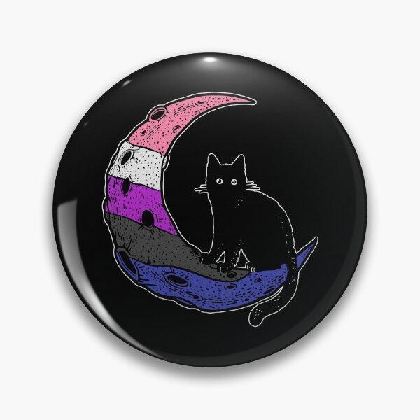 Item preview, Genderfluid Cat Moon designed and sold by Clara Hollins.