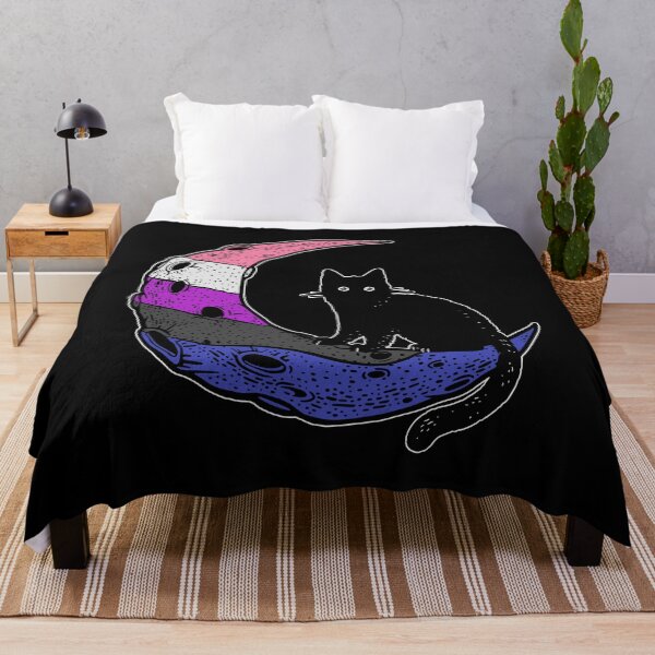 Item preview, Genderfluid Cat Moon designed and sold by Clara Hollins.