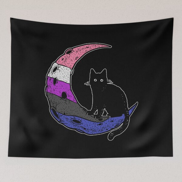 Item preview, Genderfluid Cat Moon designed and sold by Clara Hollins.
