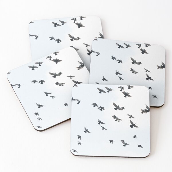 Item preview, Flock of pigeons flying in the sky. designed and sold by Kedmaneeshop.
