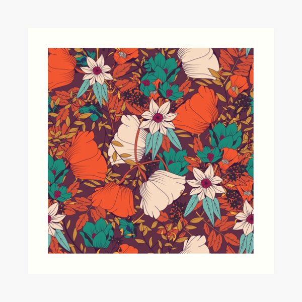 Botanical pattern 010 Art Print