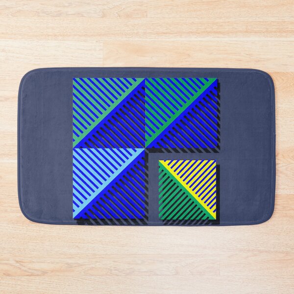 Item preview, Square, shadow, (410) (green, blue, yellow) decorative, digital, colorful, abstract, designed and sold by Paszkan.