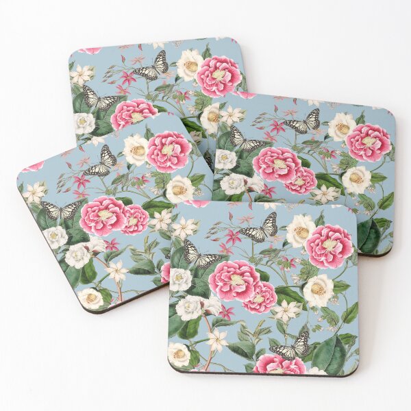 Item preview, Copy of Roses and Butterflies on Blue designed and sold by meggydesigns.