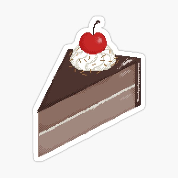 Black Forest Gateau Pixel Art Sticker By Sugaranspice Redbubble