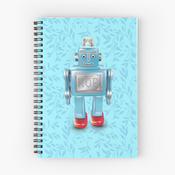 Item preview, Blue flower pattern with Rob the robot designed and sold by SueKnox.