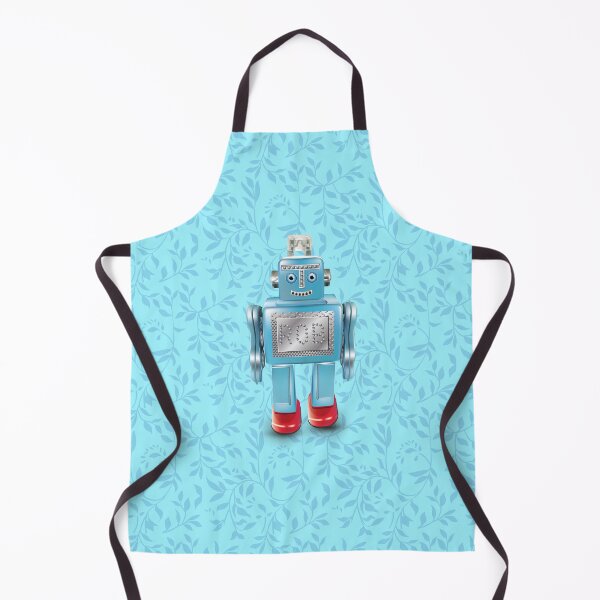 Item preview, Blue flower pattern with Rob the robot designed and sold by SueKnox.