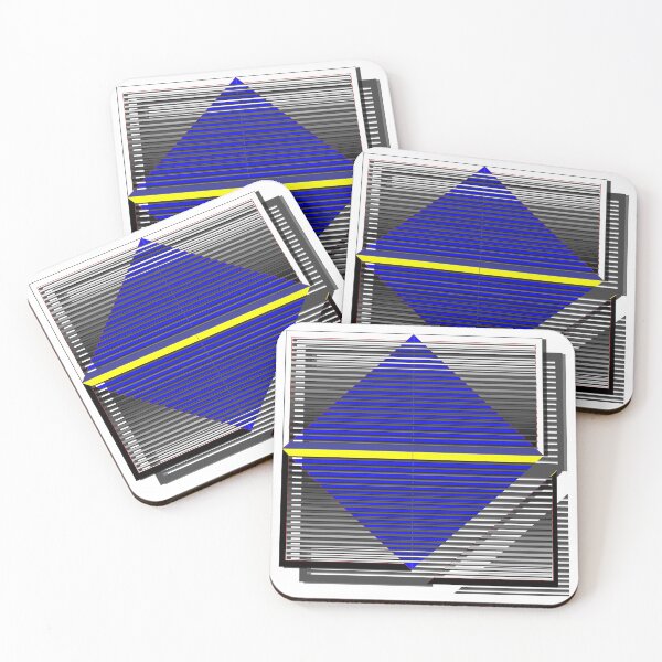 Item preview, Square, shadow, grid, (426) (blue, yellow) decorative, digital, colorful, abstract, designed and sold by Paszkan.