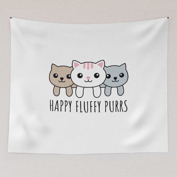 Item preview, Happy fluffy perrs. Cat friends. designed and sold by foxcart.