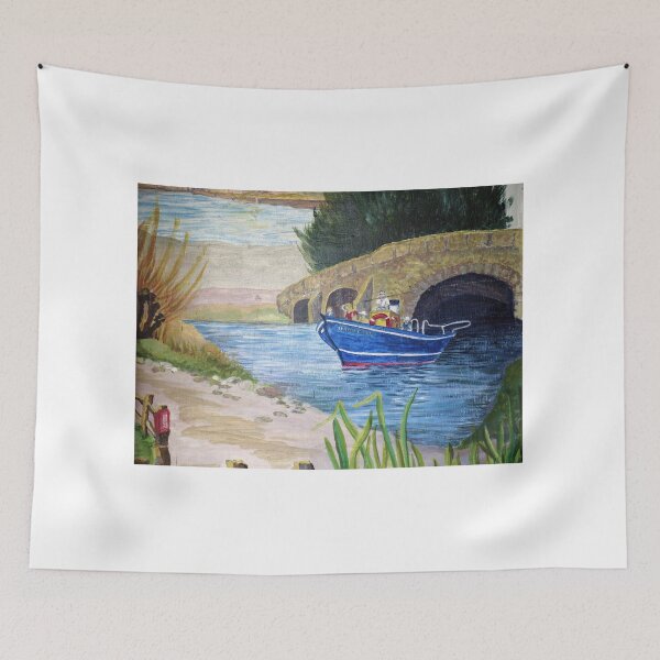 Item preview, Blue boat on the river designed and sold by photoslot.