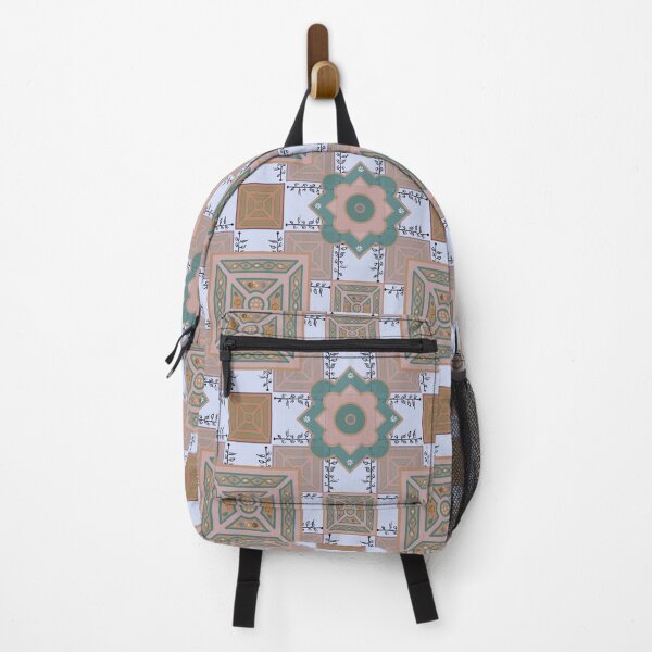 Item preview, Elizabethan knot garden - browns and green on pale blue designed and sold by ncxadair.