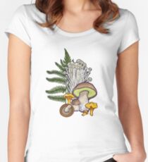 mushroom forest Women's Fitted Scoop T-Shirt