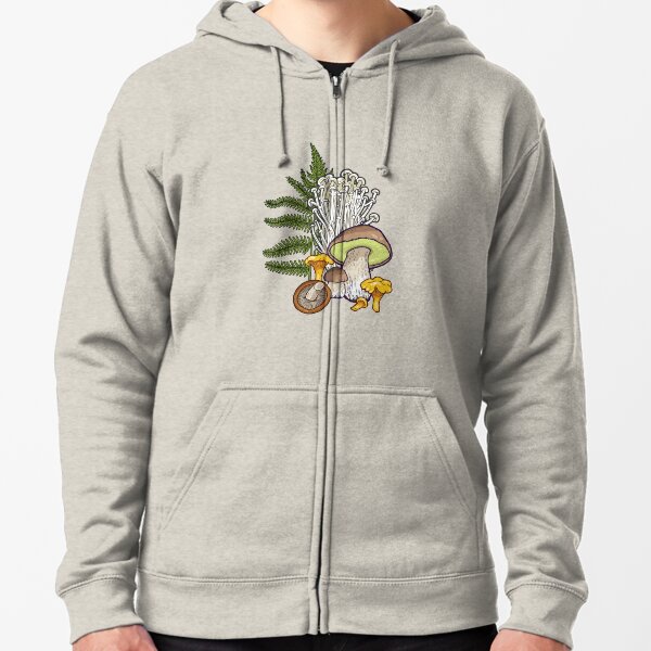 mushroom forest Zipped Hoodie