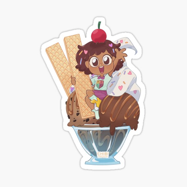 Ice cream cup Anne Amphibia Pegatina