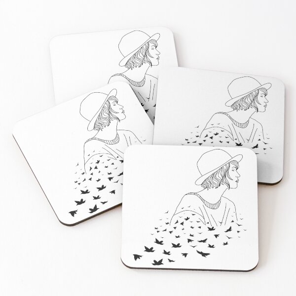 Item preview, Bird Girl Line Art. Minimal Line Art Of Girl Dispersing Into Birds. Portrait minimalistic style. Botanical print. Nature symbol of cosmetics. Modern continuous line art. Fashion print. Beaty salon art designed and sold by TheImperfecto.