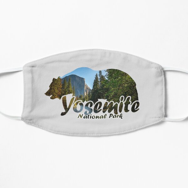 Yosemite National Park California Half Dome El Capitan Bear Silhouette Flat Mask