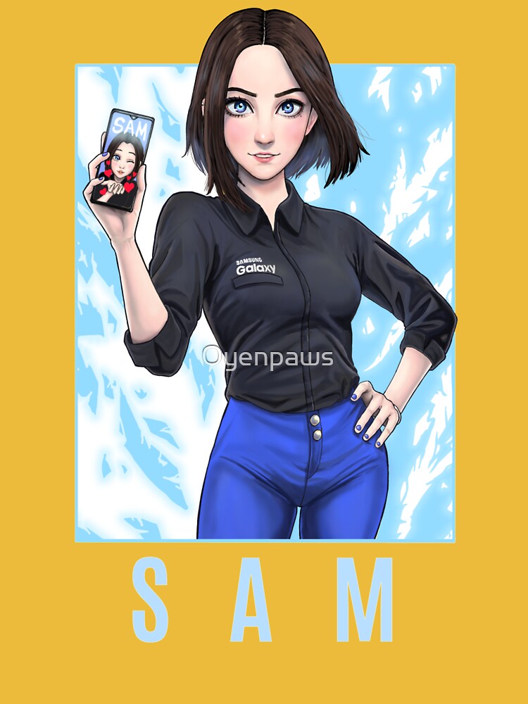 Samsung virtual assistant Sam fanart Art Board Print for Sale by Oyenpaws