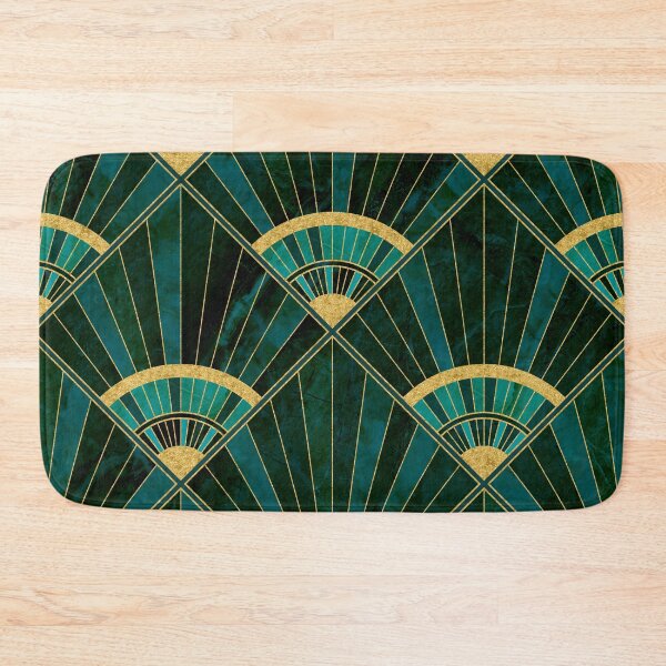 Item preview, Art Deco Real Green Marbled Geometric Pattern designed and sold by nouveaudecor.