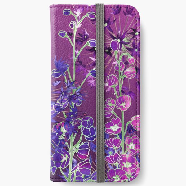 Delphiniums & Alliums - Purple Flowers iPhone Wallet