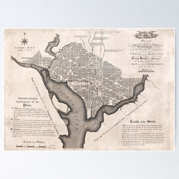 Item preview, Plan of the City of Washington, 1792 designed and sold by nextstepdesigns.