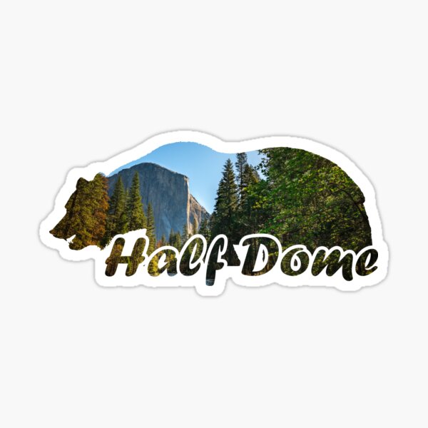 Half Dome El Capitan Yosemite National Park California Bear Silhouette Sticker